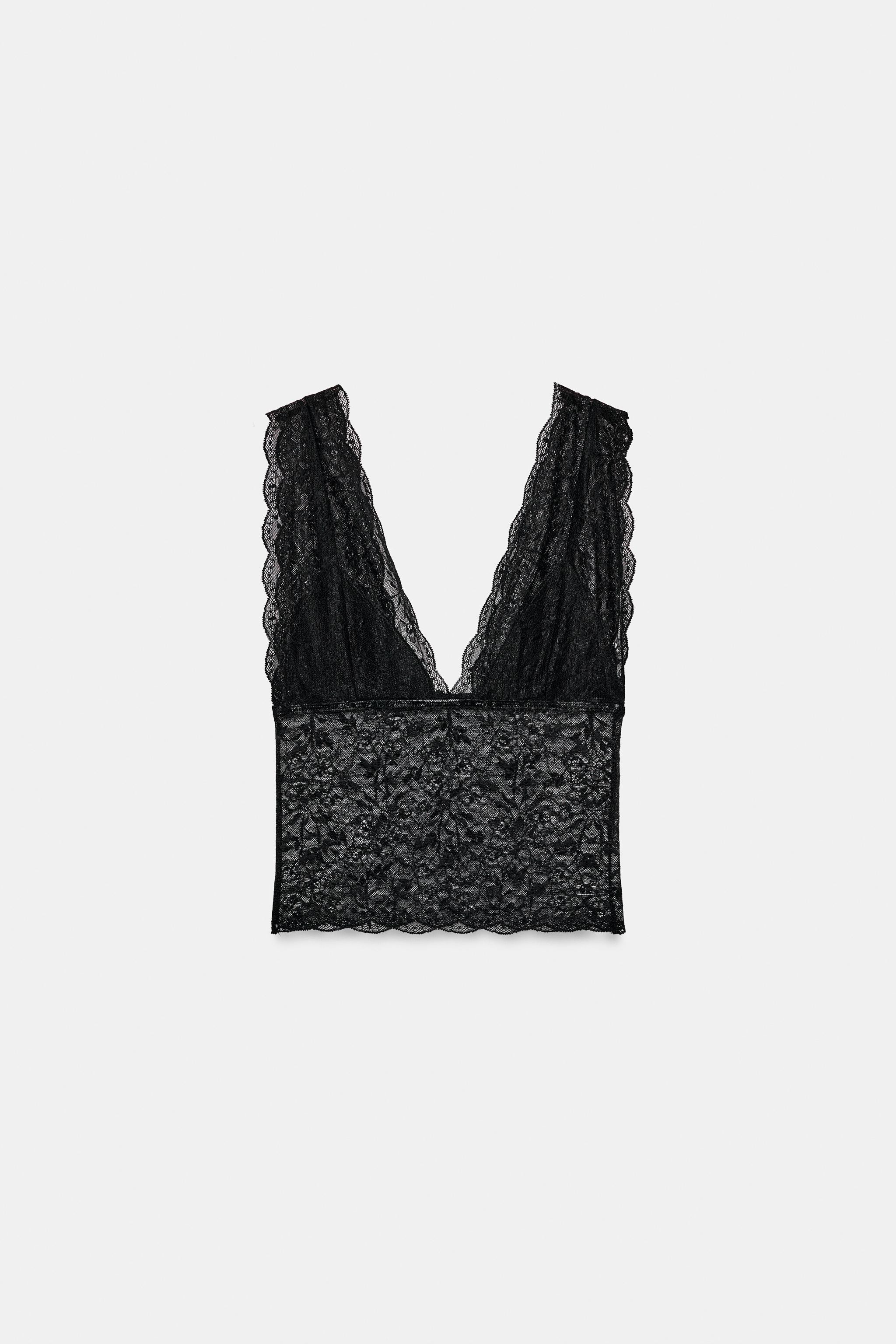 LACE CROP TOP | Zara AU
