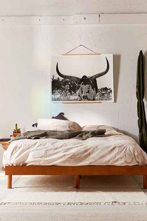 Luka Wood Platform Bed,BROWN,QUEEN | Urban Outfitters US
