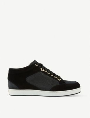 Miami suede and fine glitter trainers | Selfridges