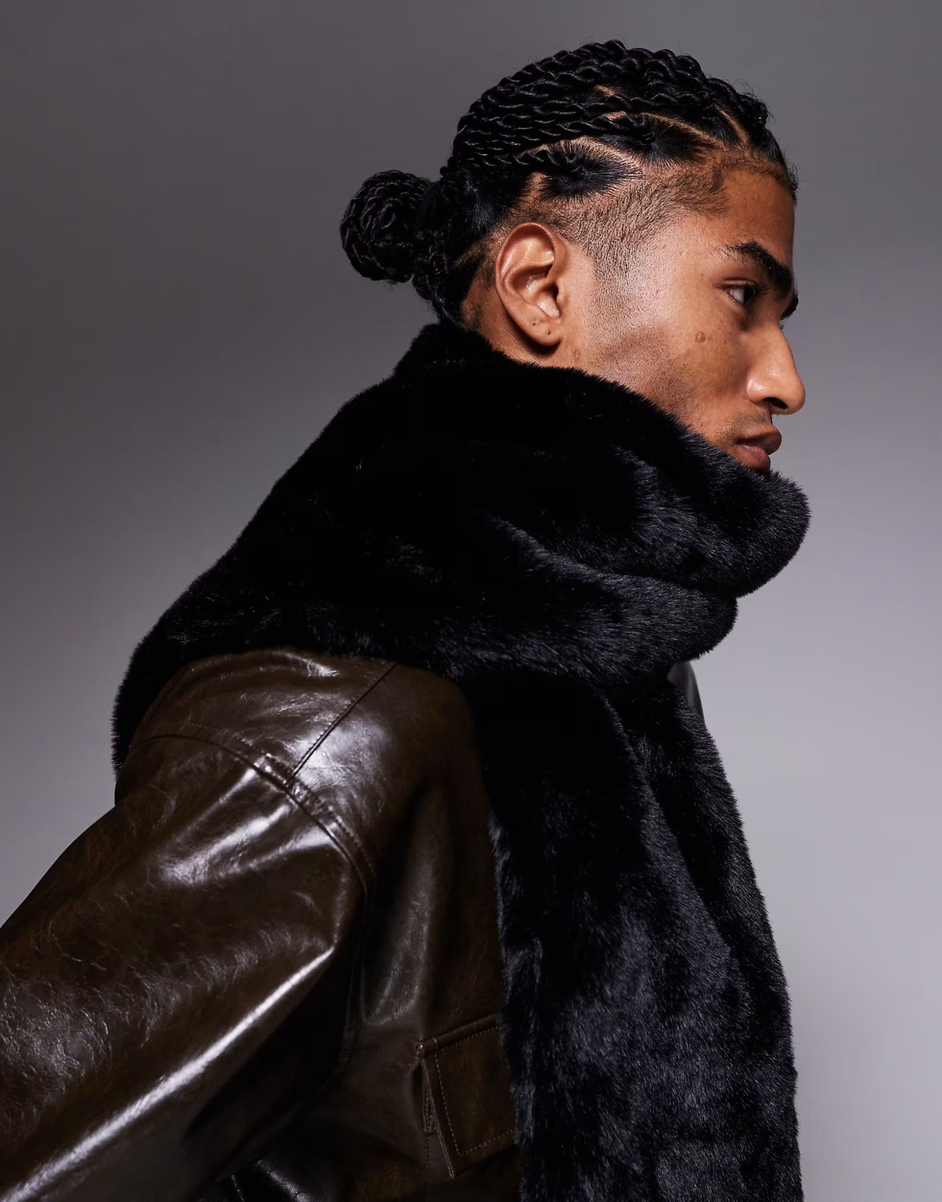 ASOS DESIGN faux fur plush scarf in black | ASOS (Global)