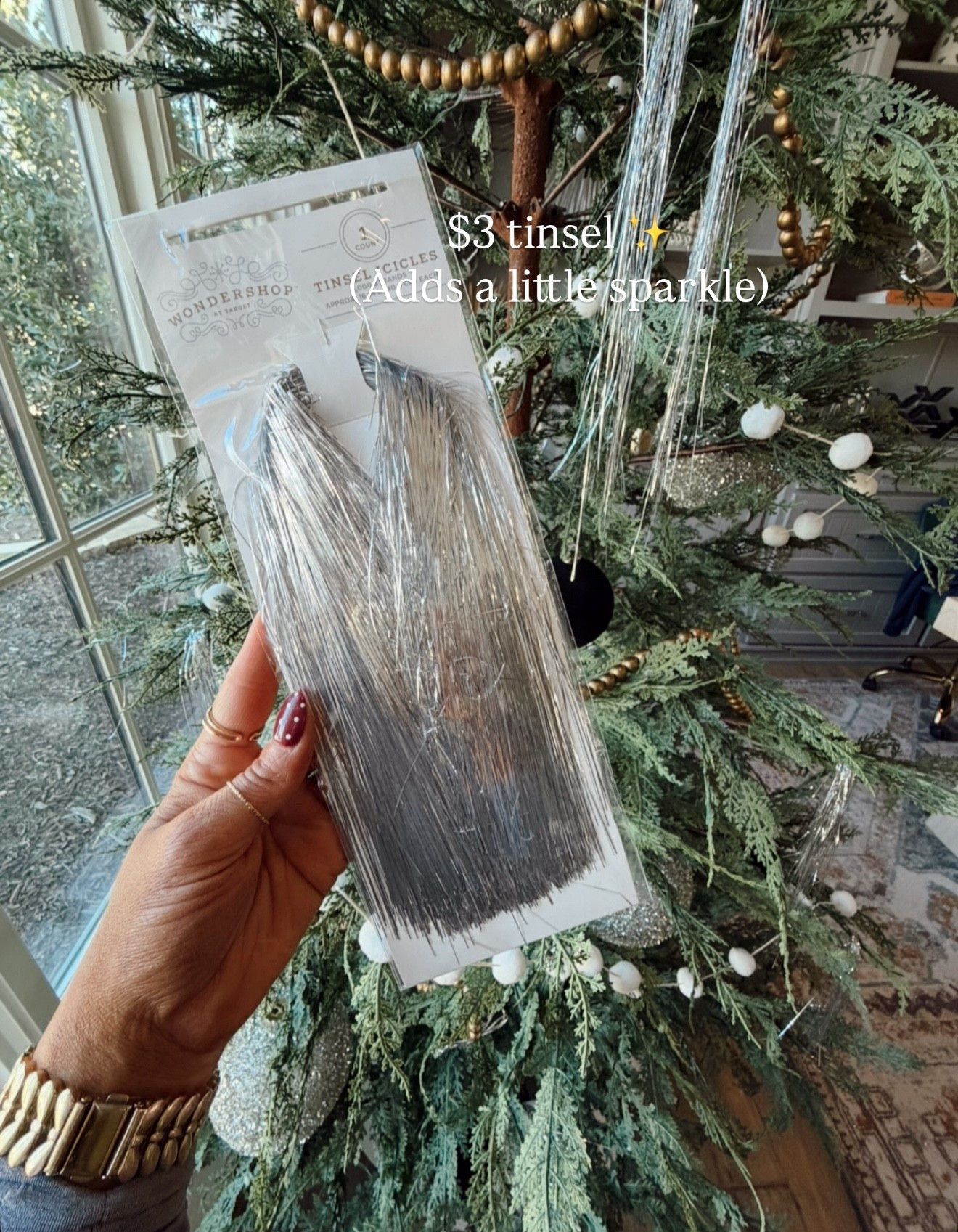 $3 tinsel from target 

#LTKCyberWeek #LTKSeasonal #LTKHoliday