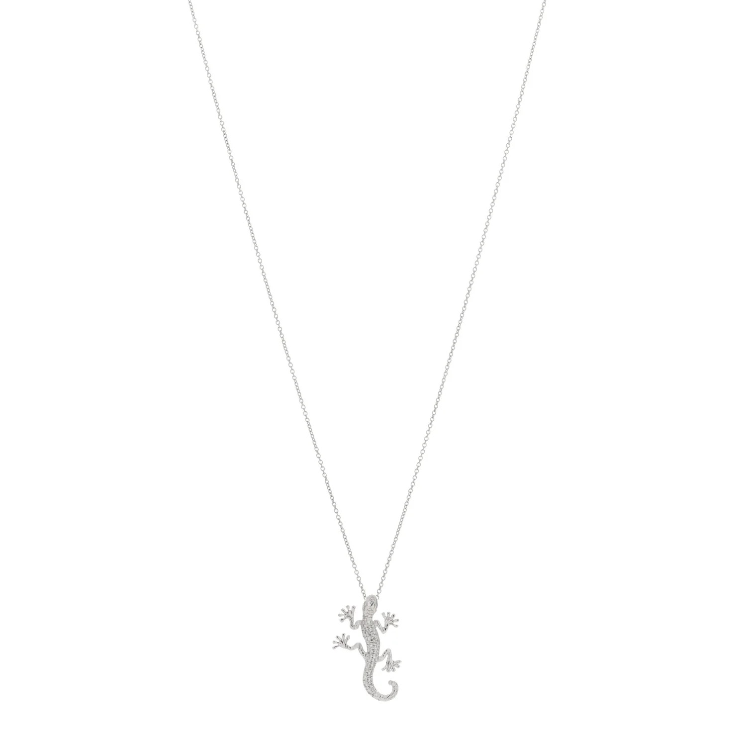 18K White Gold Diamond Tiny Treasures Gecko Pendant Necklace | FASHIONPHILE (US)
