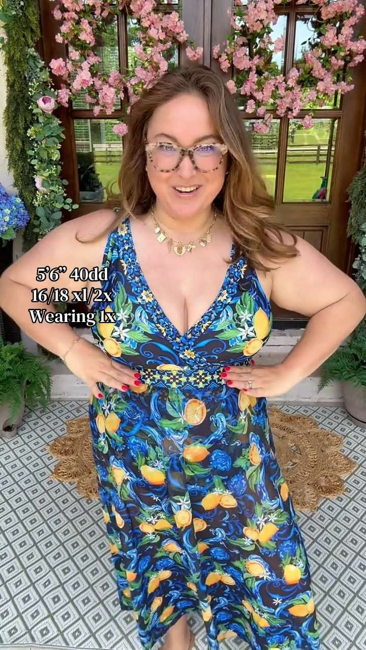 Mid to Plus-size Two-Piece Citrus Print Sarong Swimsuit Skirt from Bloomchic, swimsuit dress outfit style for curvy girls/women, summer ready outfit for pool and beach days 

 #LTKootd #LTKPlusSize #LTKSwim