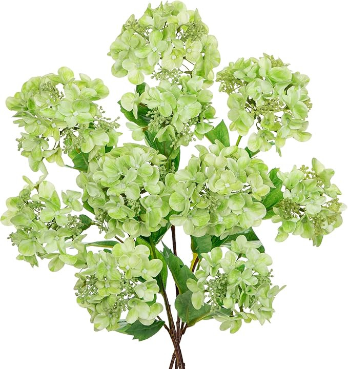 Real Touch Hydrangea Artificial Flowers 19” Tall Artificial Hydrangea Flowers Double-Headed Fau... | Amazon (US)