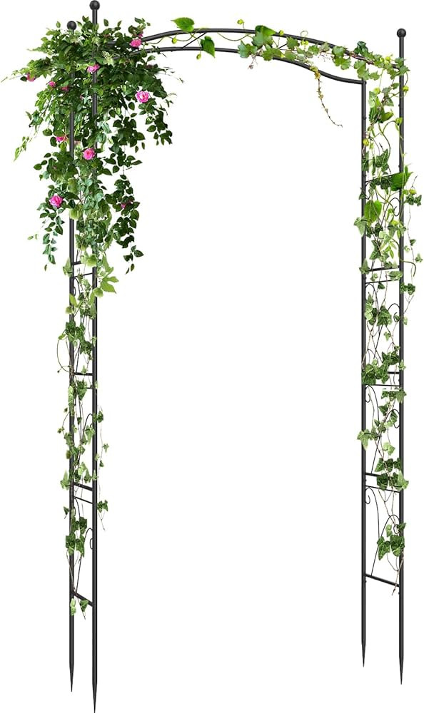 Garden Arch Trellis, 7.5ft H X 3.6ft W Garden Arch Arbor, Steel Frame Garden Arch Trellis for Cli... | Amazon (US)