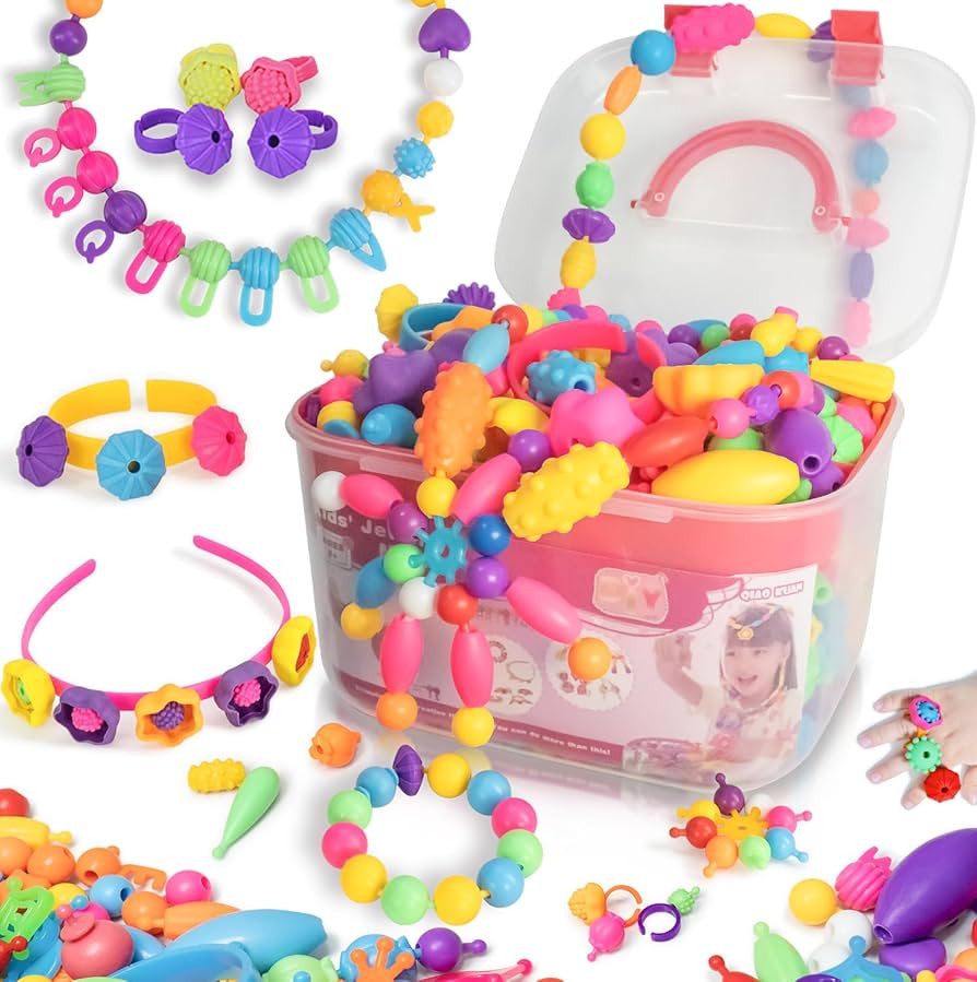 Atoymut 600Pcs Pop Beads, Jewelry Making Kits for Toddlers, Arts and Crafts Supplies for Kids Age... | Amazon (US)