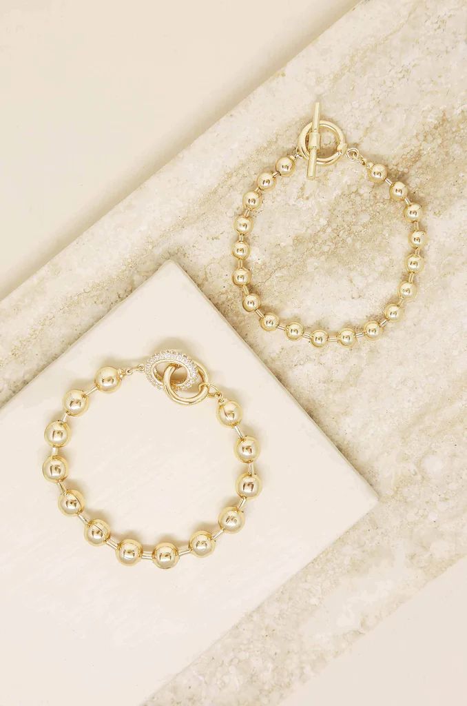 Ball Chain 18k Gold Plated Bracelet Set | Ettika