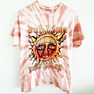 Sublime Sun Graphic Pink Tie Dye Men Short Sleeve T-Shirt Size M | eBay US