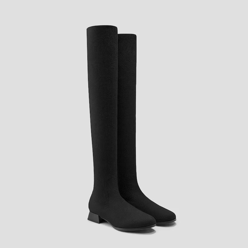 Round-Toe Water-Repellent Wool Over-the-Knee Boots (Madeline Pro) | VIVAIA
