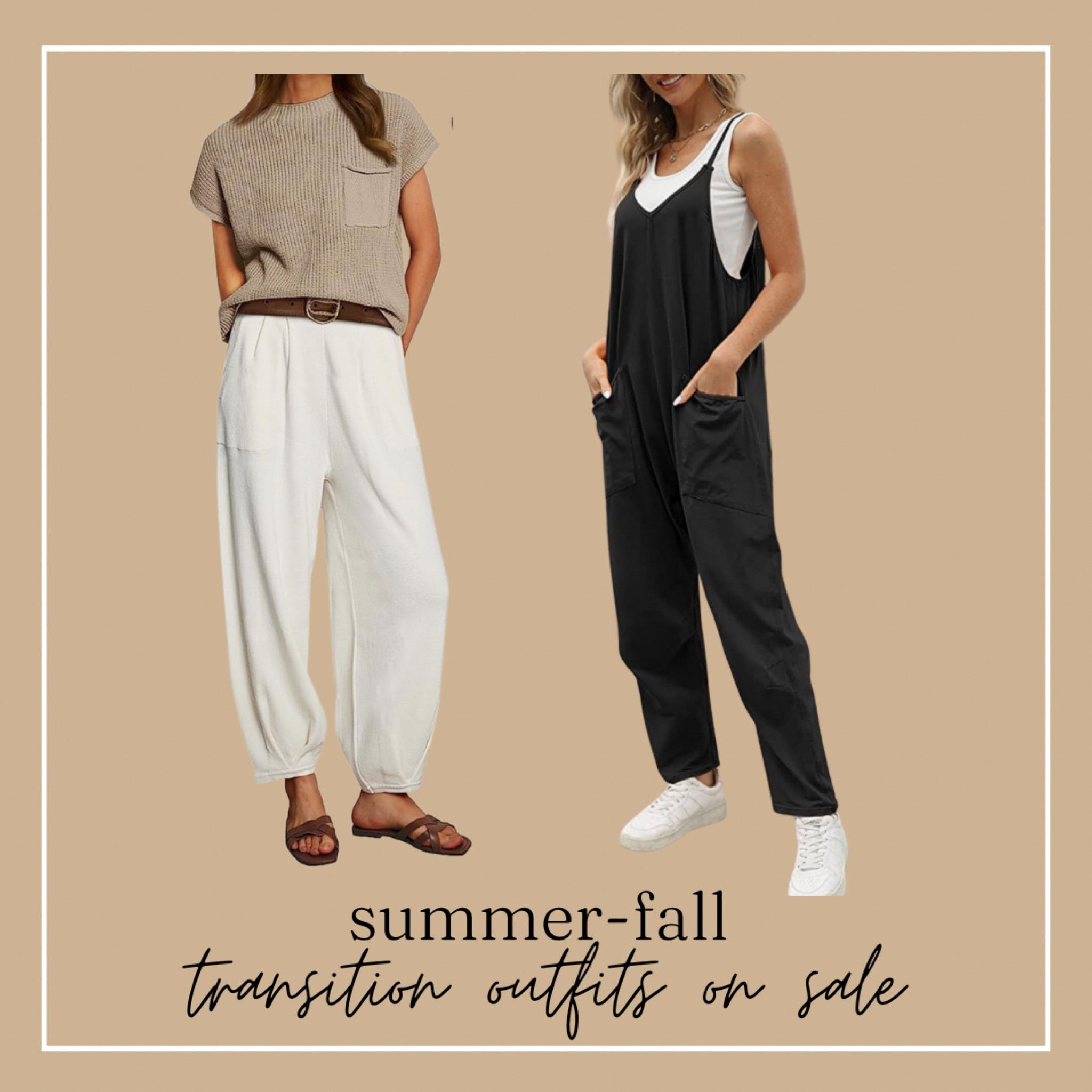 Top two casual chic outfits of the late summer - fall transition! The jumper can be paired with a tank or long sleeve underneath depending on weather. The FP Dupe is great together or separated- pair the shirt with dark jeans and little booties for the fall and the pants with a tank and skinny belt in the late summer and fall! 

Both bump friendly too for friends looking for outfits you can grow into!

#LTKFitness #LTKbaby #LTKcurves