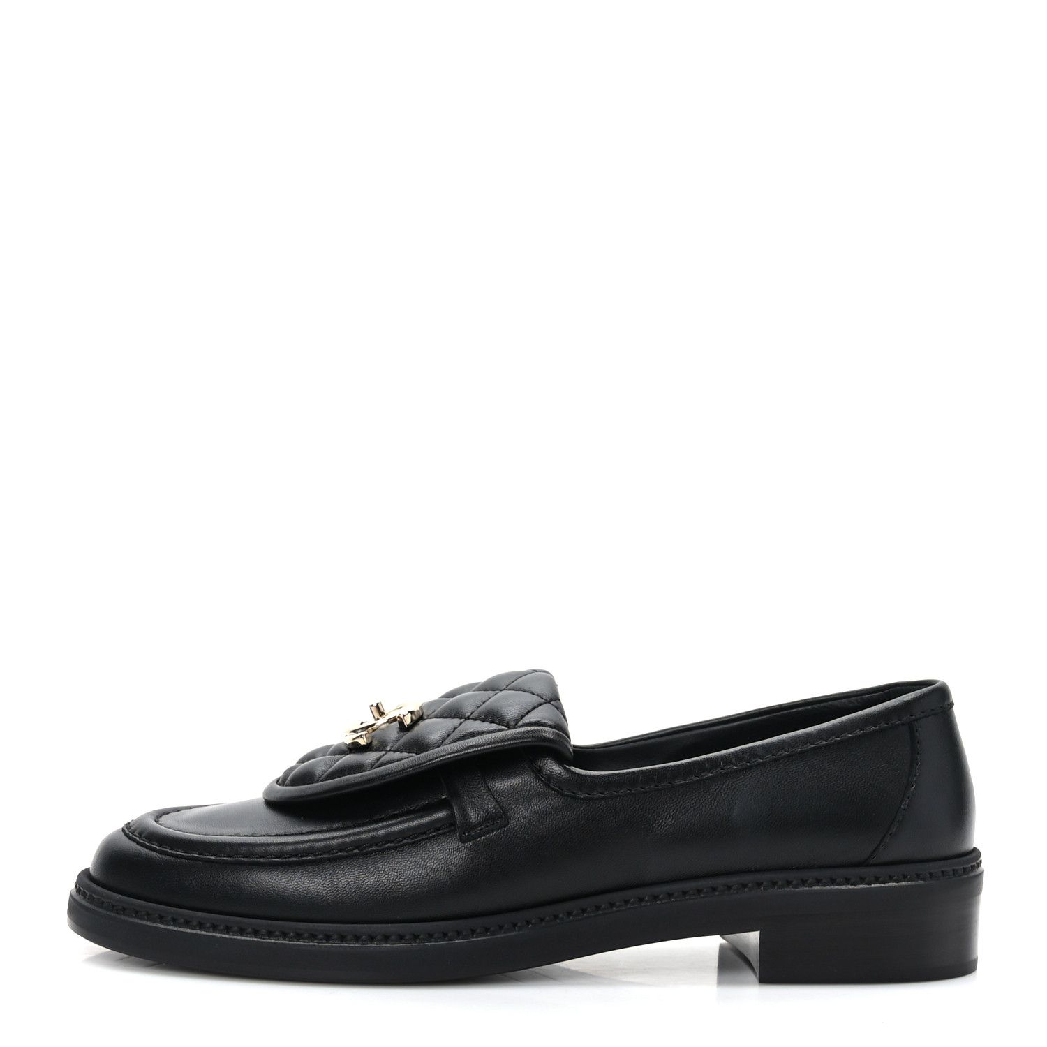 Lambskin Quilted CC Turnlock Loafers 39.5 Black | FASHIONPHILE (US)