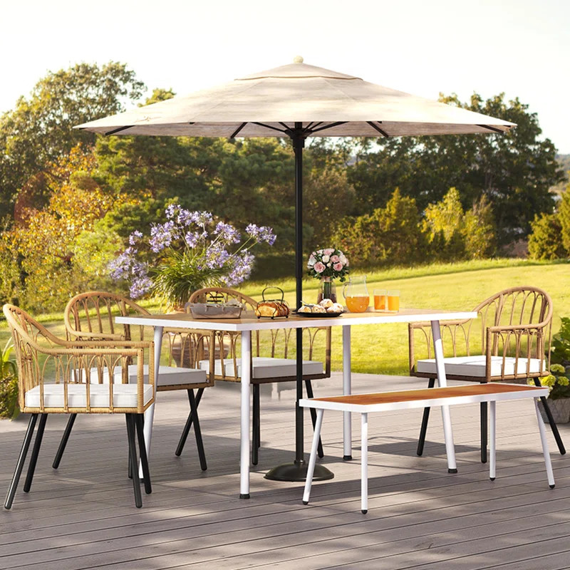 Bayou Breeze Beraldo Rectangular 6 - Person 59'' L Outdoor Dining Set & Reviews | Wayfair | Wayfair North America