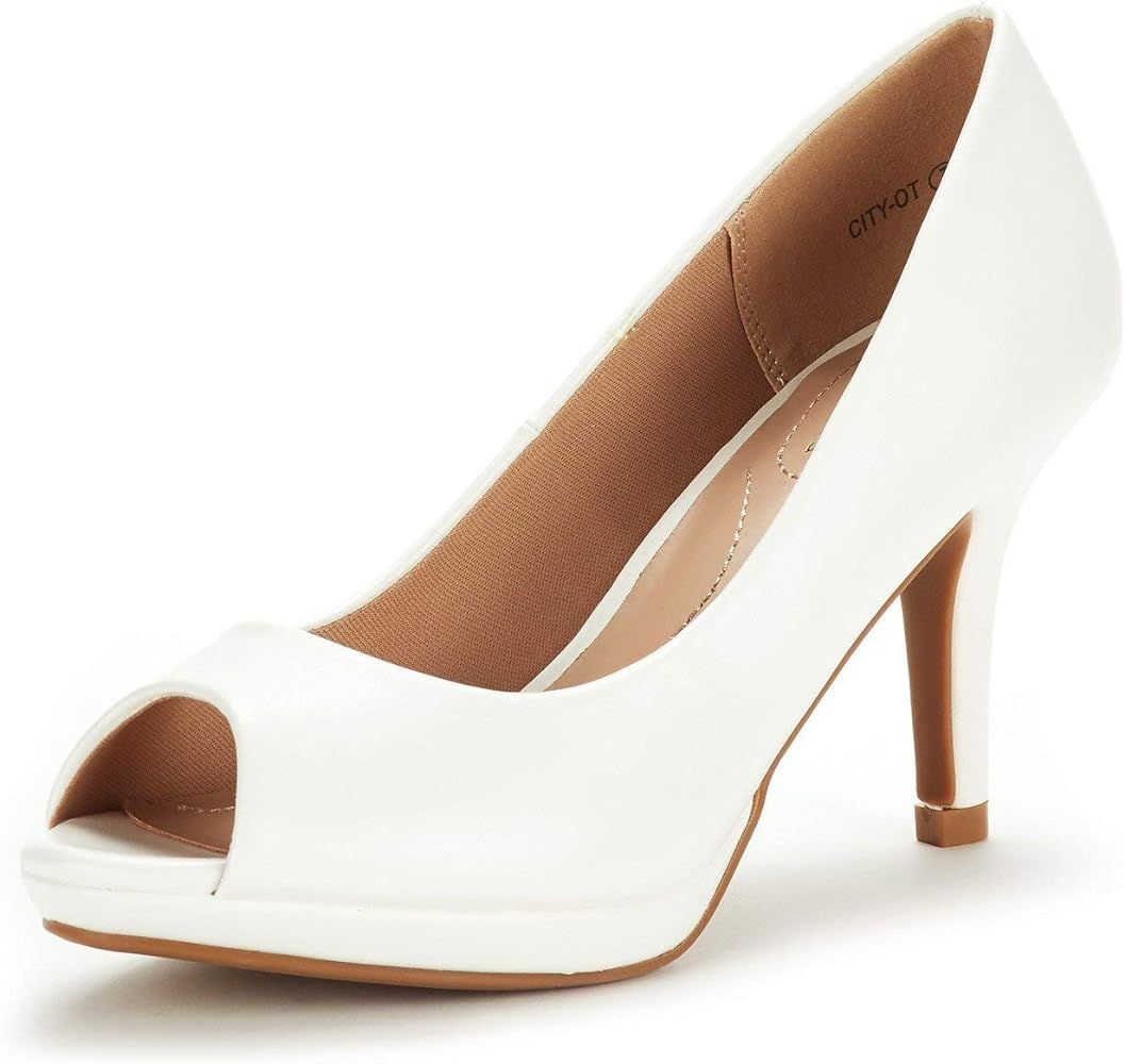 Women's City_ot Fashion Stilettos Peep Toe Pumps Heels Shoes | Amazon (US)