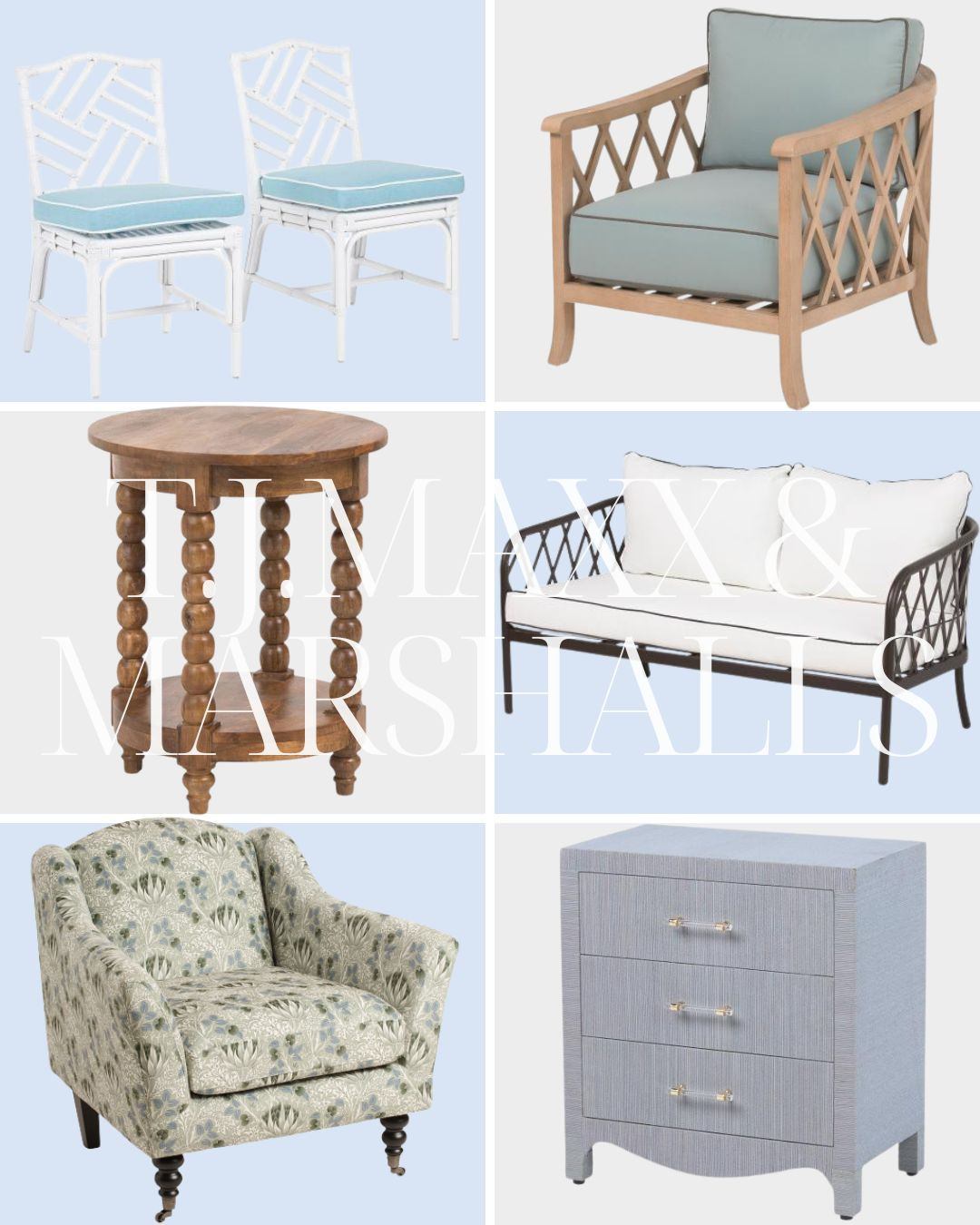 T.J. Maxx and Marshalls finds! 

living room | bathroom | bedroom | home decor | home refresh | bedding | nursery | classic home | traditional home | blue and white | furniture | coffee table | southern home | coastal home | grandmillennial home | scalloped | woven | rattan | classic style | preppy style | grandmillennial decor | blue and white decor | classic home decor | traditional home | bedroom decor | bedroom furniture | dresser | blue chair | brass lamp | floor mirror | euro pillow | white bed | linen duvet | side table | rug | glassware | cups | plates | hosting | kitchen spring | sale picks | outdoor furniture | porch | beach | Lillian August | Karma Home | Ballard Designs 

 #LTKHome