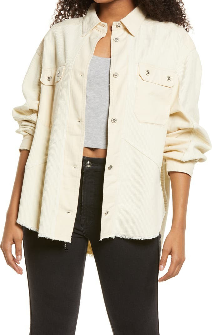 Frayed Corduroy Shirt Jacket | Nordstrom
