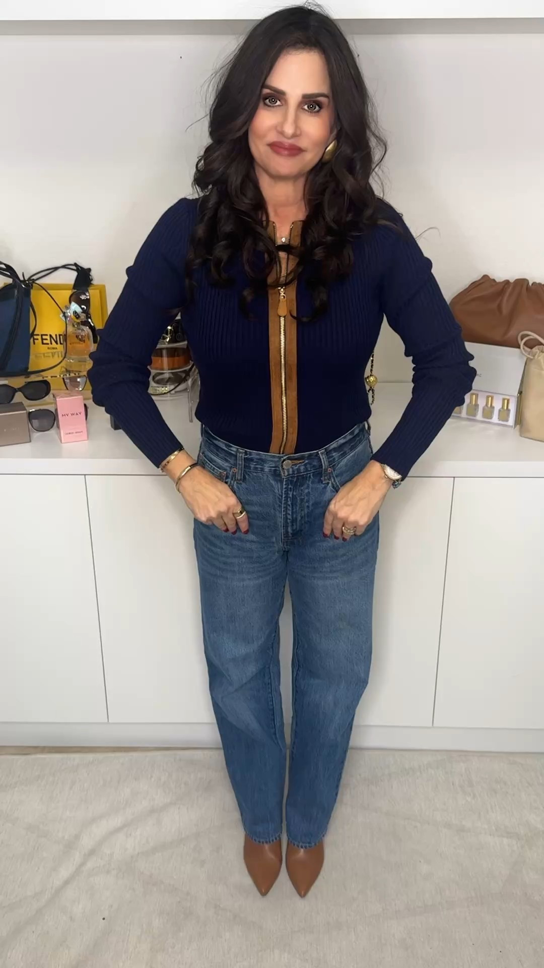 Mixed media faux suede knit zipper is so pretty and comfy . Wearing a sm 

#LTKFindsUnder50 #LTKSaleAlert #LTKOver40