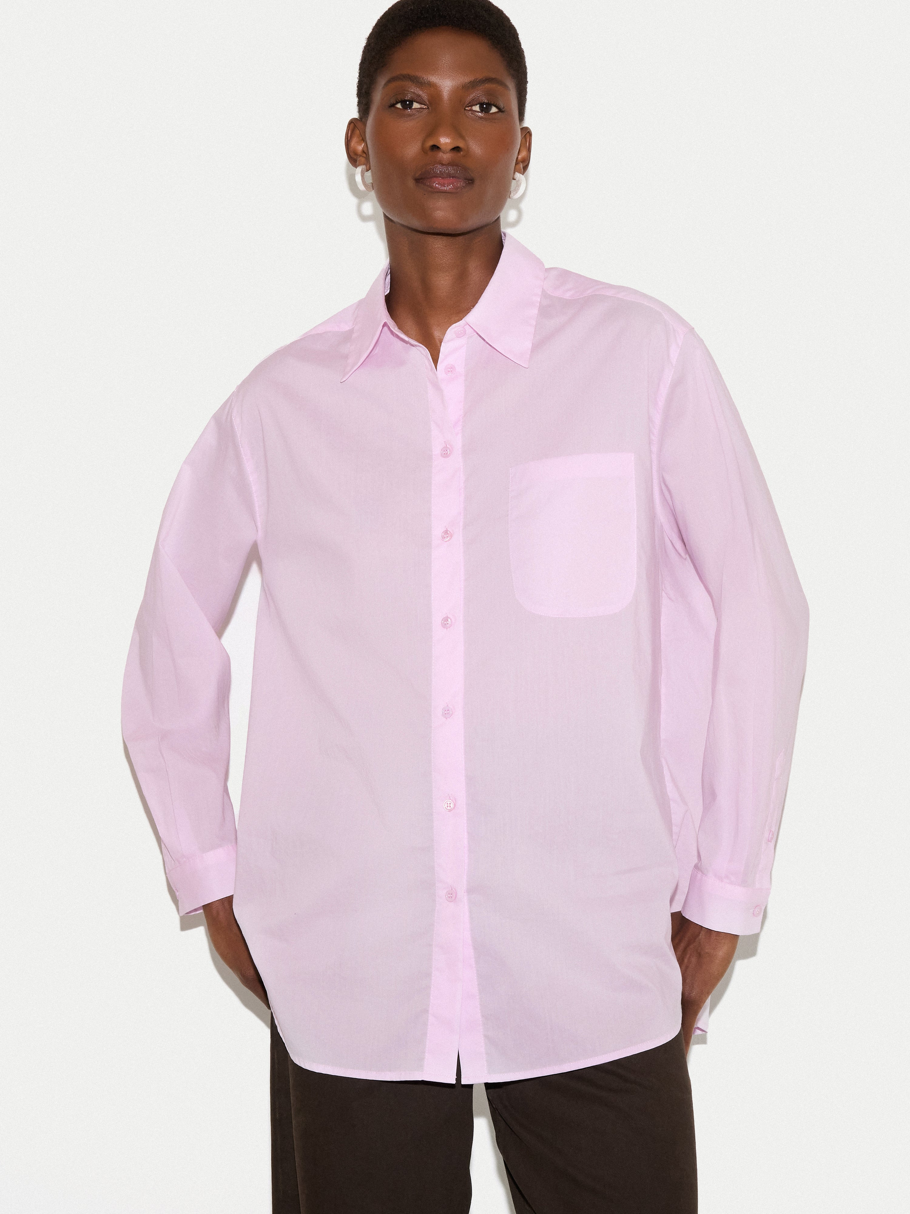 Cotton Voile Relaxed Shirt | Pink | Jigsaw (UK)