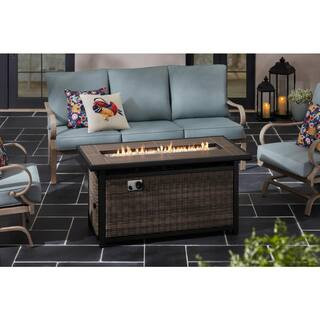 Corden 44.9 in. Outdoor Steel Propane Black Gas Fire Pit Table | The Home Depot