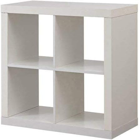Better Homes and Gardens Bookshelf Square Storage Cabinet 4-Cube Organizer White (White, 4-Cube) | Amazon (US)