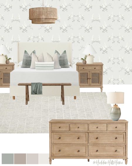 Modern-transitional bedroom mood board, master bedroom, wallpaper for bedroom design, primary bedroom decor #bedroomm

#LTKhome #LTKsalealert