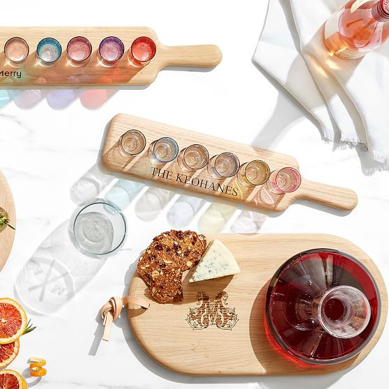 Oak Cheese Board & Wine Decanter Set | Mark and Graham | Mark and Graham