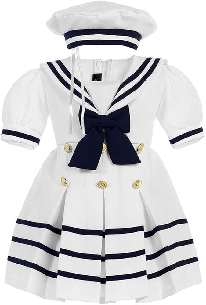 iGirlDress Baby Toddler Girls Nautical Sailor Dress with Hat Infant-4T | Amazon (US)