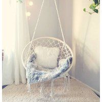 Boho dream catcher hanging chair rattan chair hammock swing macrame beige | Etsy (US)