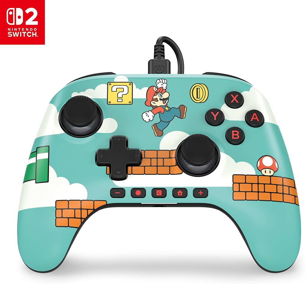 PowerA Advantage Wired Controller for Nintendo Switch 2 - Mario Time, Officially Licensed, Hall E... | Amazon (US)