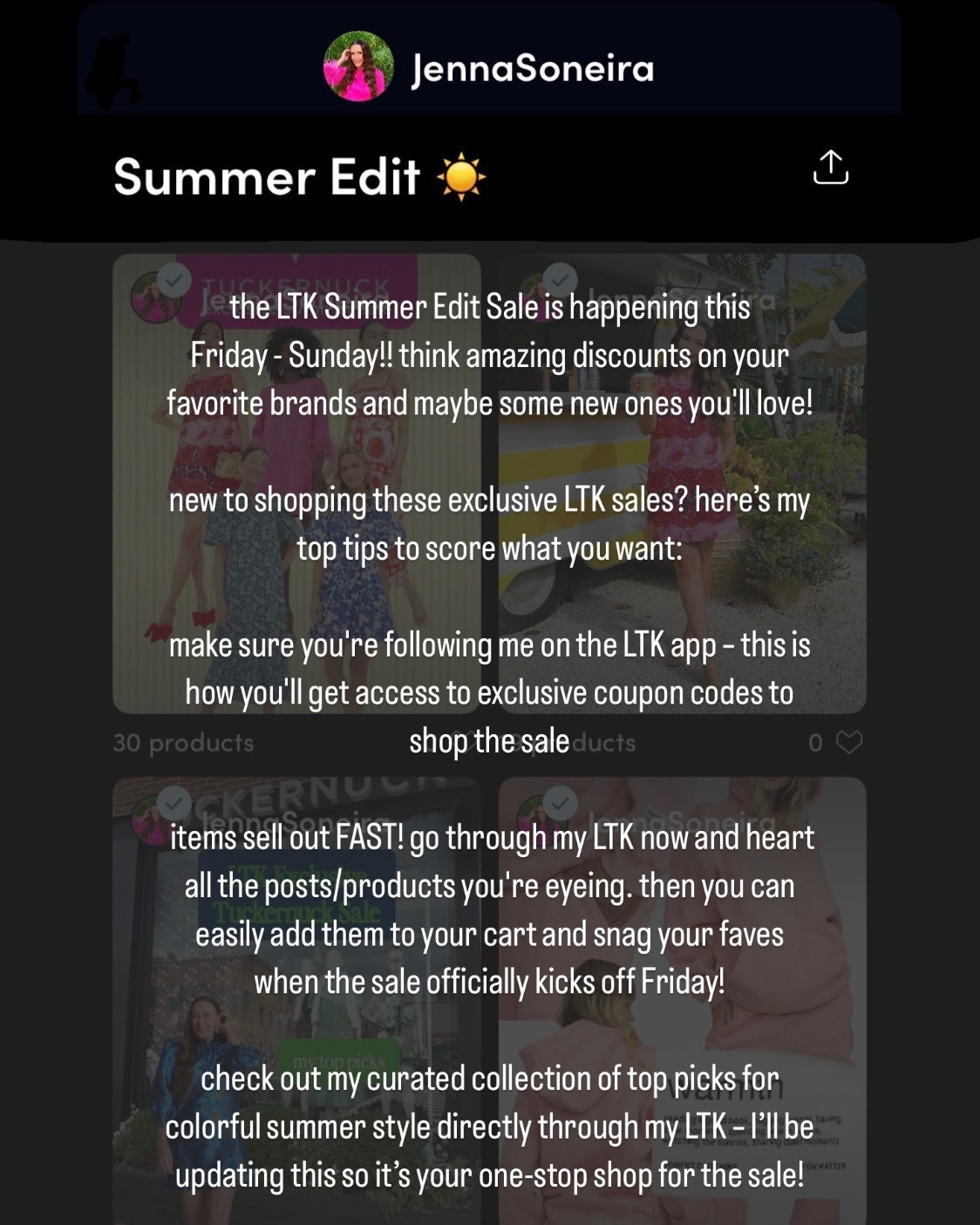 the LTK Summer Edit Sale is happening this Friday - Sunday!! think amazing discounts on your favorite brands and maybe some new ones you'll love!

new to shopping these exclusive LTK sales? here's my top tips to score what you want & a sneak peek of some products that will likely be avail 🩷 full sale details will be released on Friday at 1:00 AM!

#LTKSaleAlert #LTKSummerEdit #LTKStyleTip