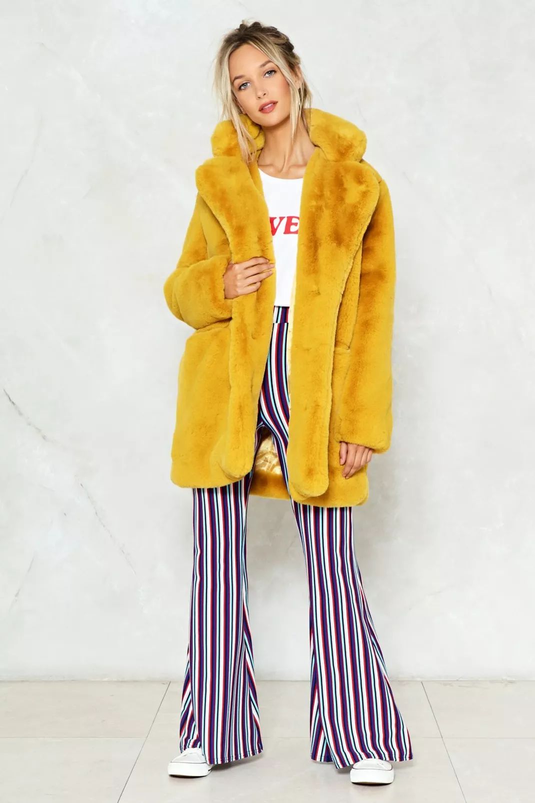 Mid Length Oversized Faux Fur Coat | Nasty Gal (US)