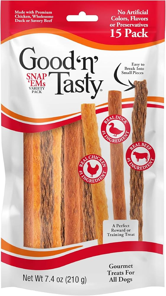 Good 'n' Tasty Triple Flavor Snap ‘EMS Gourmet Treats Variety Pack for All Dogs, 15 Count, Rewa... | Amazon (US)