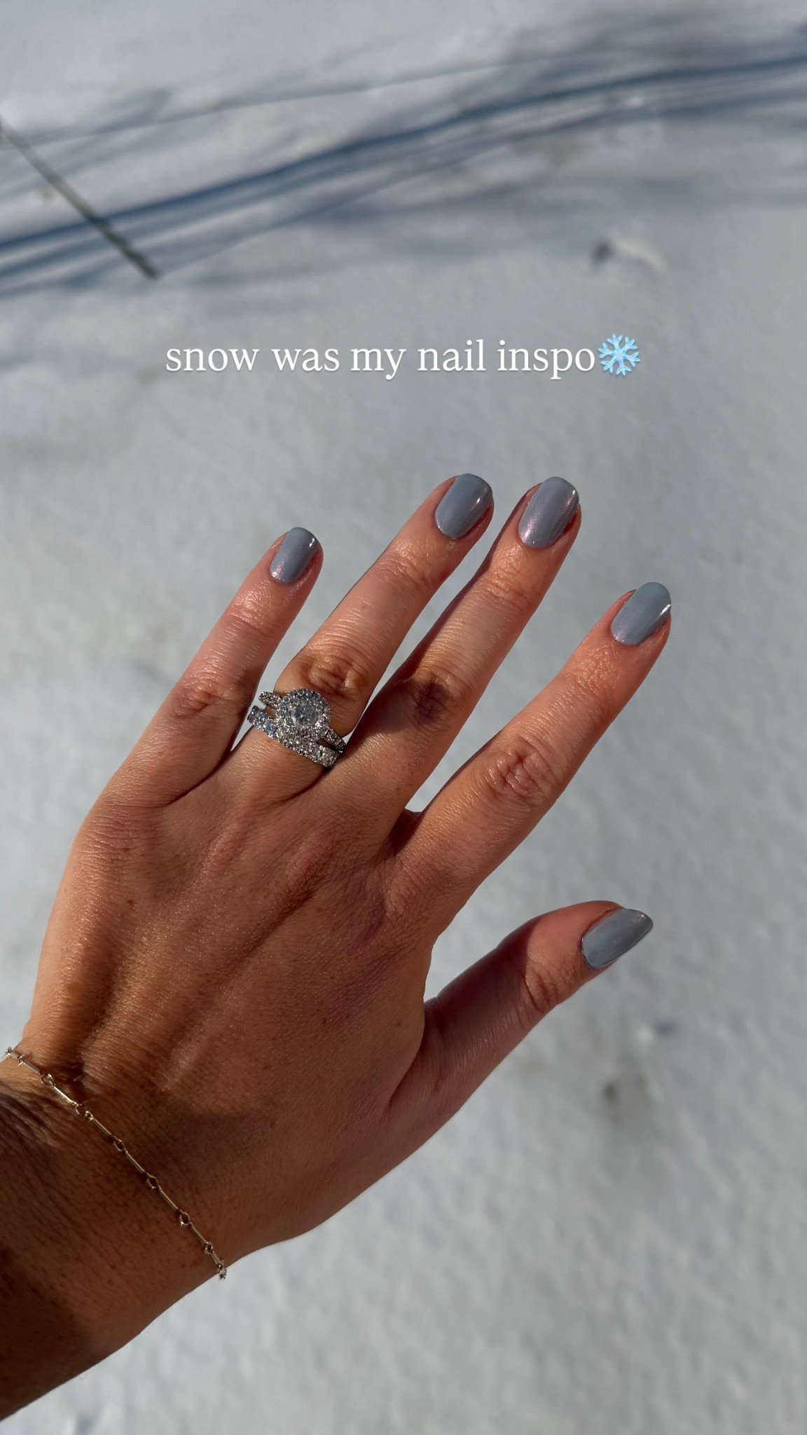 Snow day nails 
2X base 
1 transform 
1 blue moon 
1 ski lift 
1 top coat 

#LTKselfcare #LTKBeauty