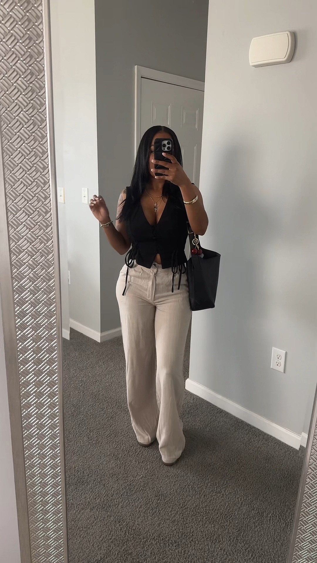 Okay so the link to this exact bag is in my TikTok Showcase (hii.yyaa) 

& my linen pants are from Ross 

I’m going to try and link similar items ♥️ 

#LTKFindsUnder50 #LTKBeauty #LTKVideo