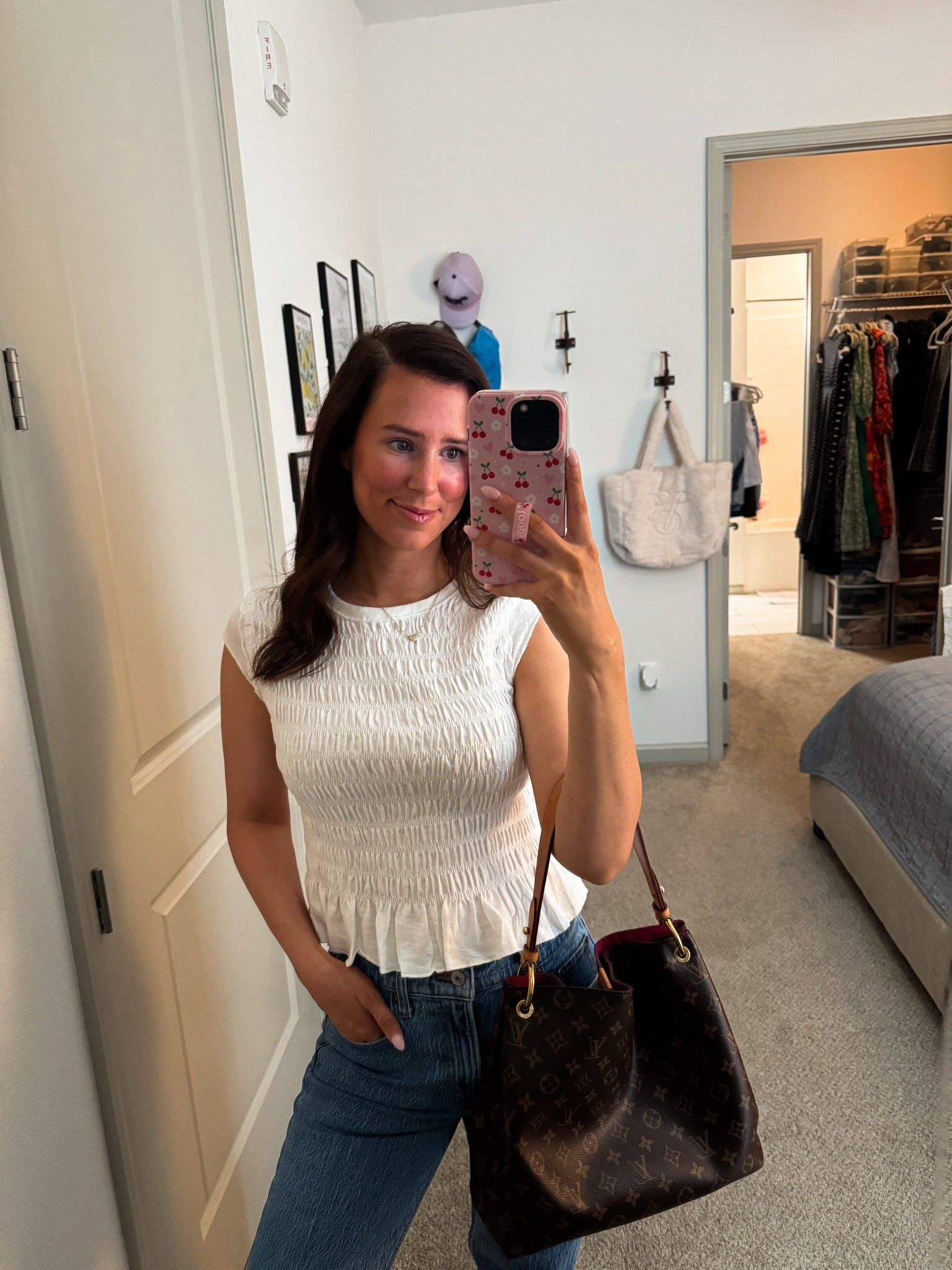 White top // summer // spring // under $100 // Louis Vuitton // spring outfit // ootd // outfit of the day // denim // Amazon // Abercrombie 

#LTKdayinmylife #LTKWorkwear #LTKSaleAlert