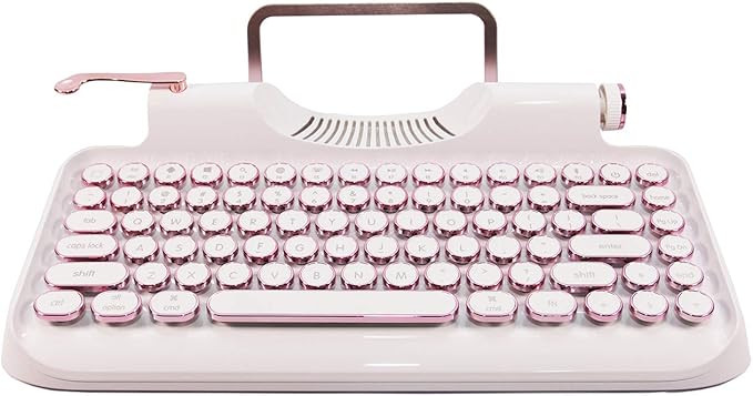 ZYQM Retro Typewriter Mechanical Wireless &Wired Keyboard with Tablet Stand, Bluetooth Connection... | Amazon (US)
