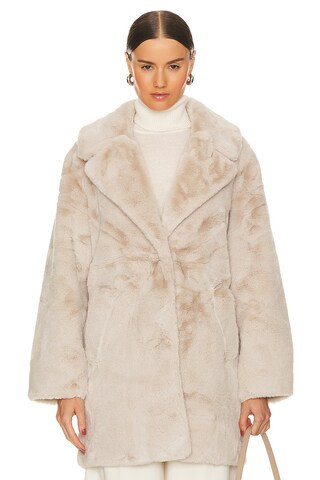 LAMARQUE Linnea Coat in Oat from Revolve.com | Revolve Clothing (Global)