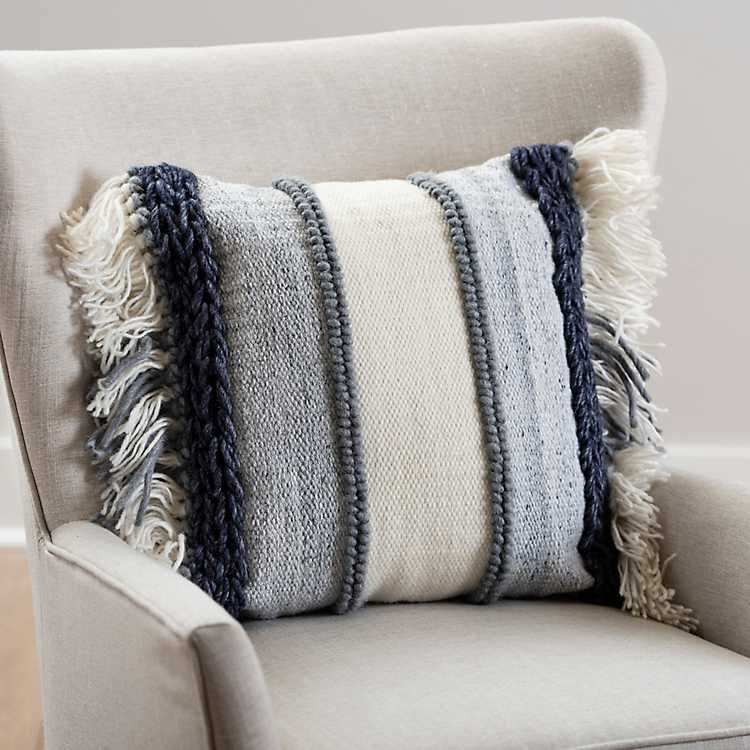 Indigo Textured Mane Pillow | Kirkland's Home
