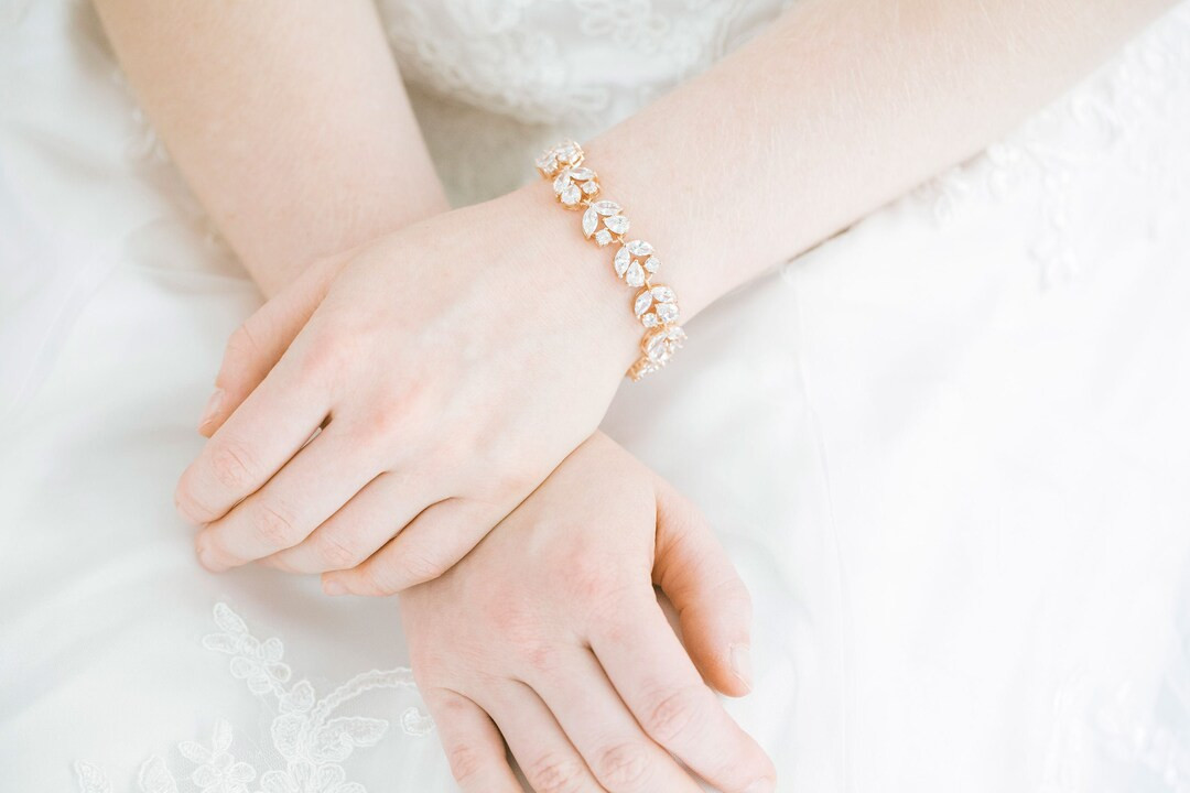 Bridal Jewelry Rose Gold Bracelet Gift Set, Crystal Wedding Jewelry Set, Bridesmaid Jewelry Set, ... | Etsy (US)
