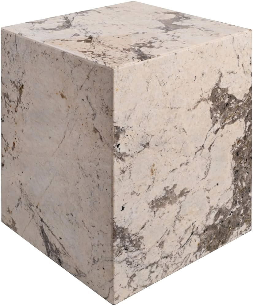 Livabliss x Galey Alix Taryn Modern End Table, 21" H x 18" W x 18" D, Cream/Grey | Amazon (US)