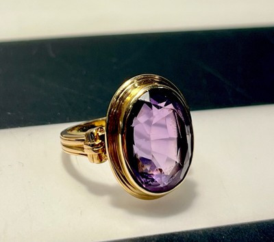 Pretty 10 Carat  Amethyst 14k Y Gold Ring Solitaire Size 5.75  | eBay | eBay US
