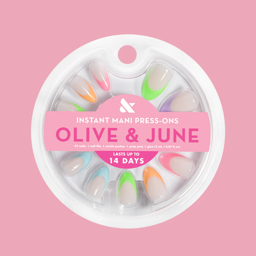 Pastel Neon French - Press-On | Medium | Almond | Olive & June