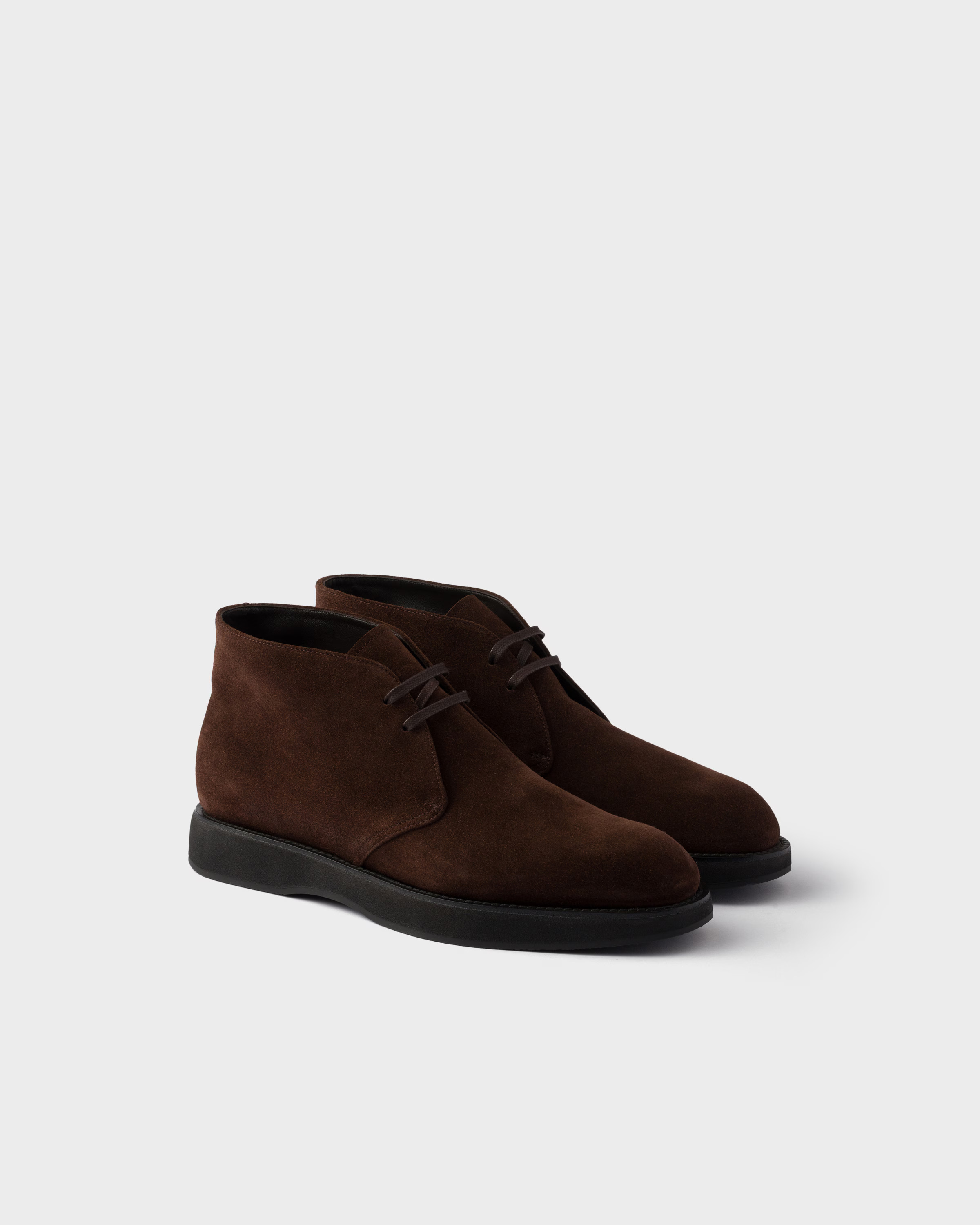 Suede chukka boots | Prada US