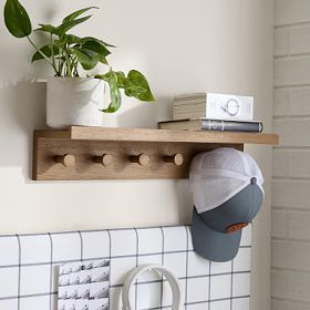 No Nails Ledge With Hooks (24") | Pottery Barn Teen