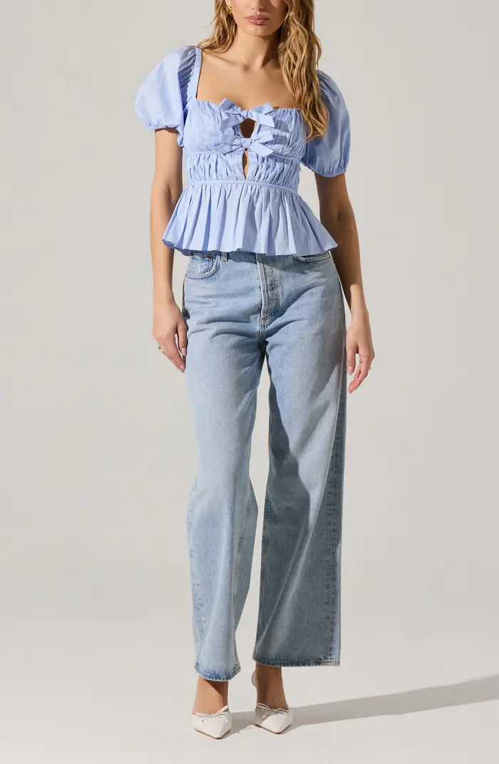 ASTR the Label Smocked Peplum Shirt | Nordstrom | Nordstrom