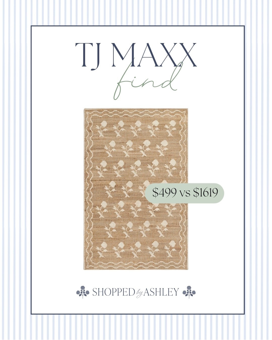 Wow this 8x10 Erin Gates rug was just added online at TJ Maxx for almost 70% off retail price! 

Jute rug, living room rug, blockprint rug, designer rug, HomeGoods find, HomeGoods rug 

#LTKHome