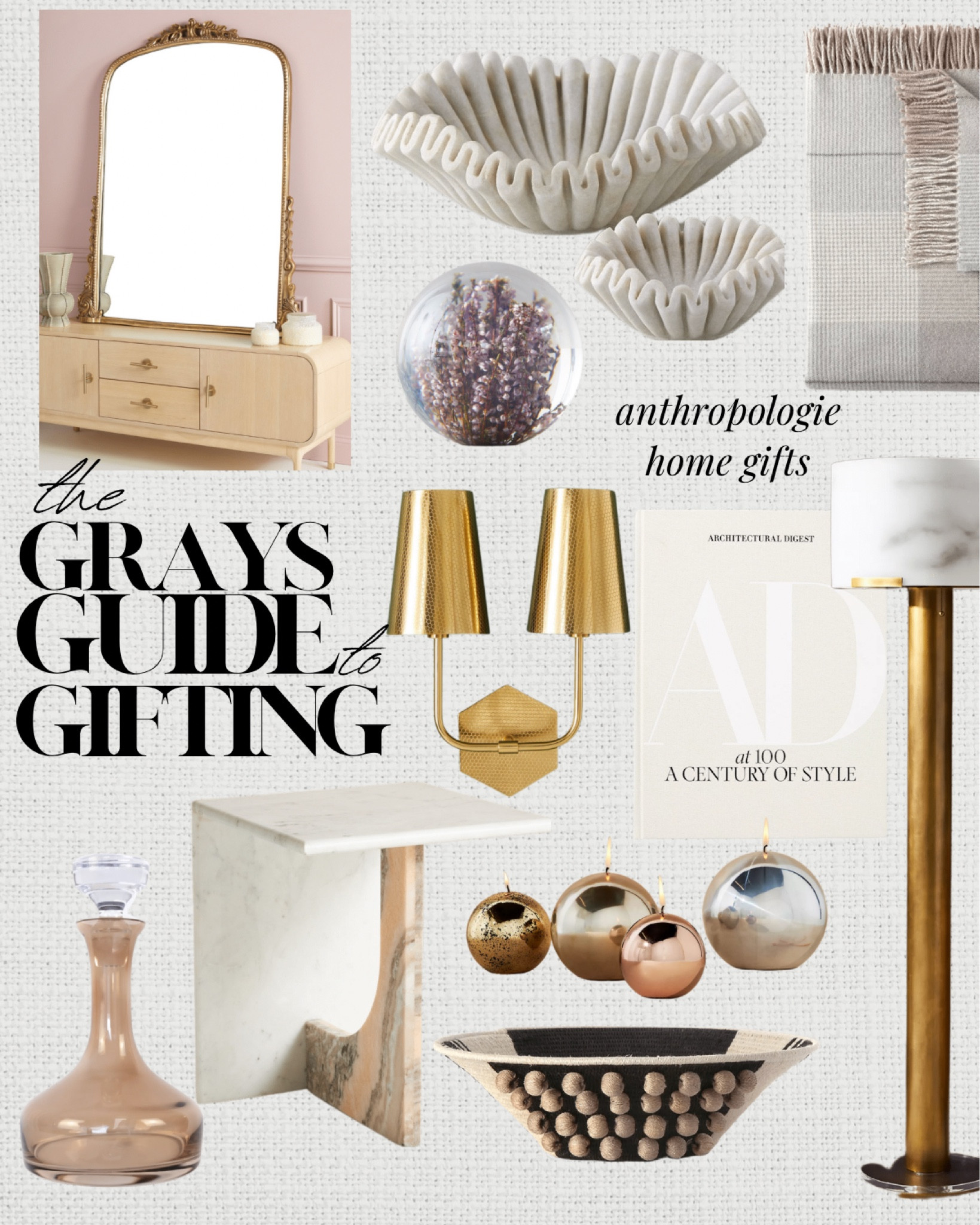 Anthropologie home gifts 30% off 

Candle
Decanter 
Floor lamp
Anthropologie Mirror 
Coffee table decor 

#LTKsalealert #LTKGiftGuide #LTKstyletip