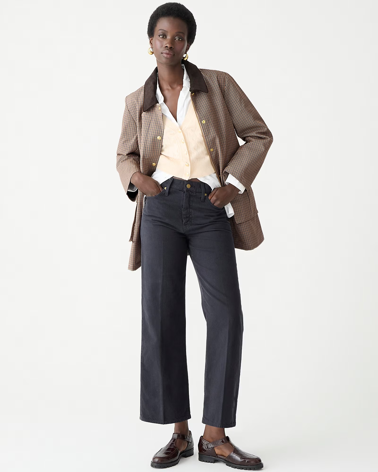 Slim wide-leg jean in black | J. Crew US