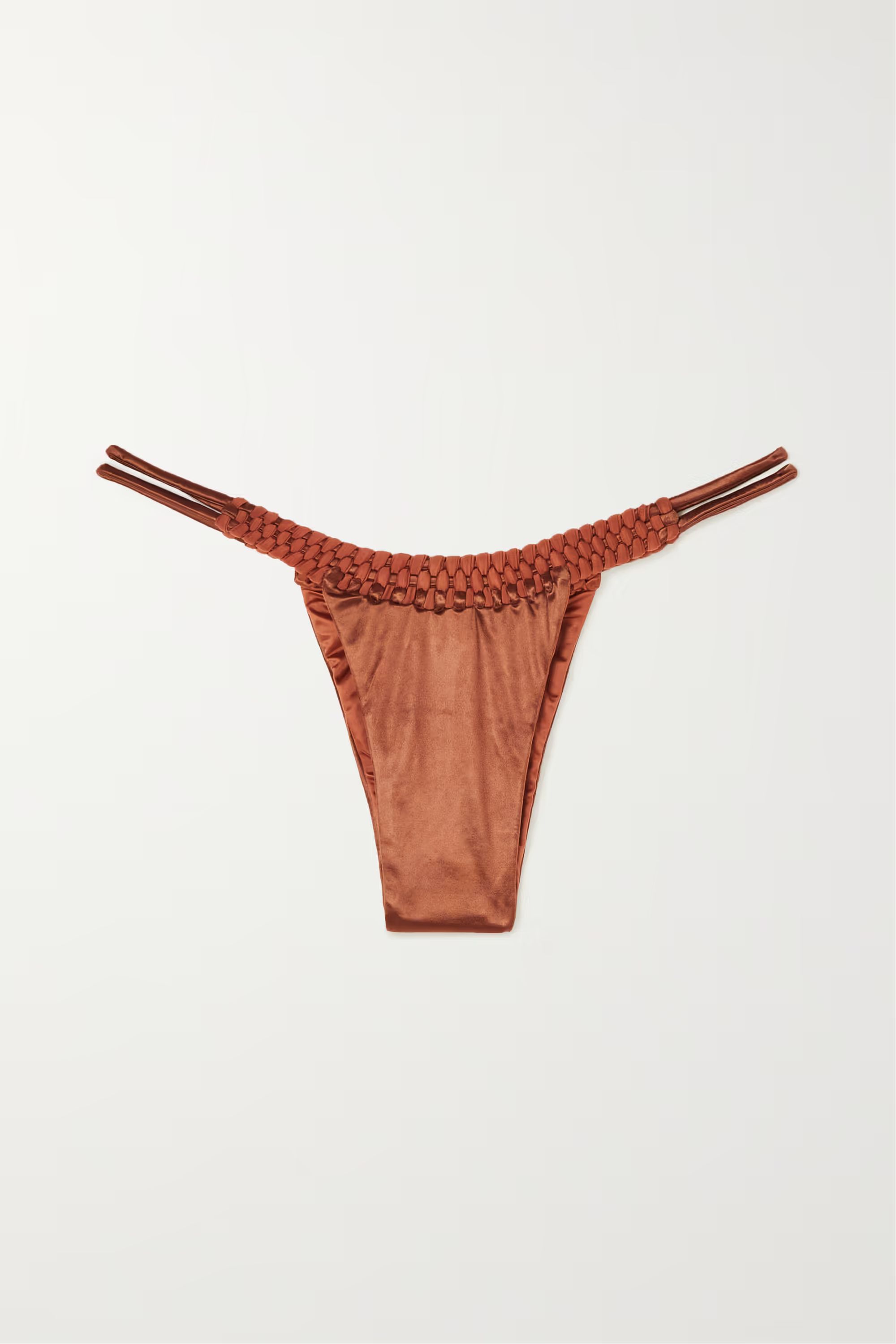 Wavelink braided stretch-satin bikini bottoms | NET-A-PORTER (US)