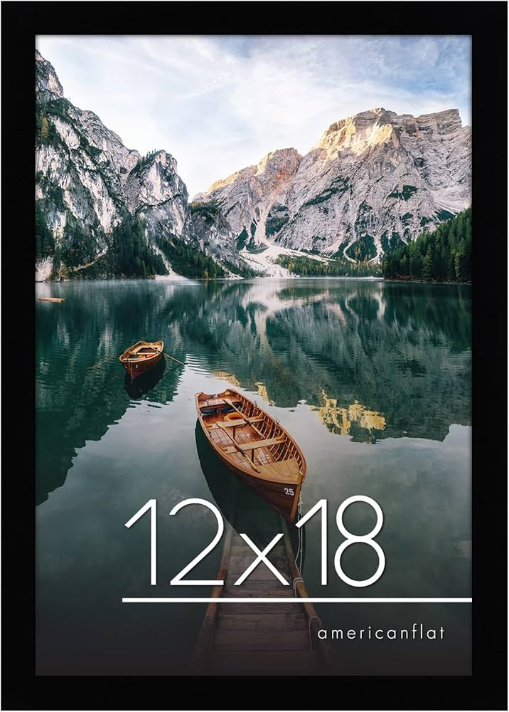 Americanflat 12x18 Black Picture Frame - Engineered Wood Photo Frame with Shatter-Resistant Glass... | Amazon (US)