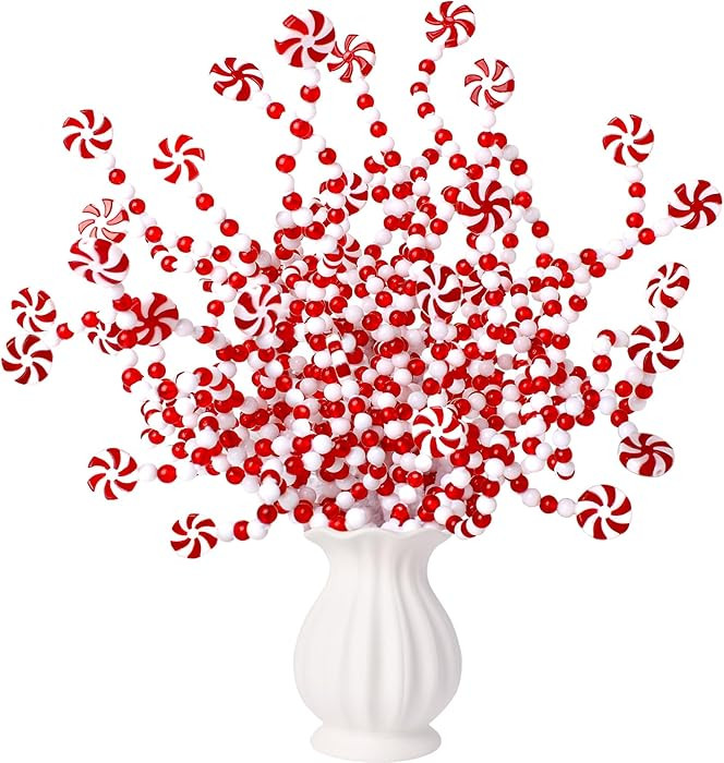 36 Pcs Candy Cane Christmas Decorations,Red and White Christmas Tree Picks,Candy Cane Ornaments f... | Amazon (US)